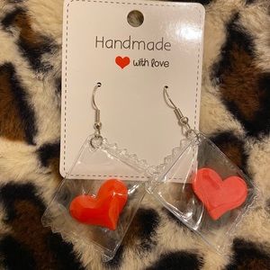 Love heart candy earrings